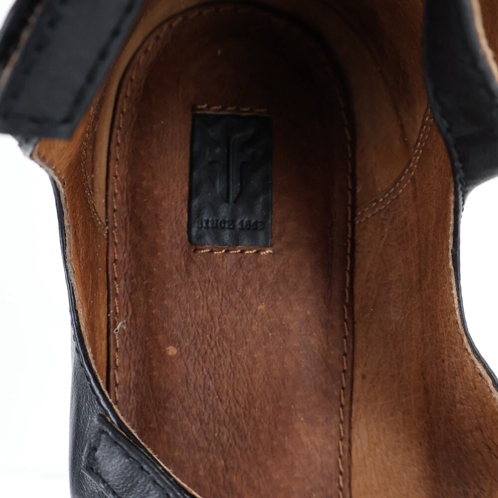 Frye Sienna Buckle Ballet Leather Black Flats Size 9 - Picture 7 of 10